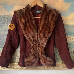 Vintage 1950s Jacksons Milwaukee Mink Choir Cardigan